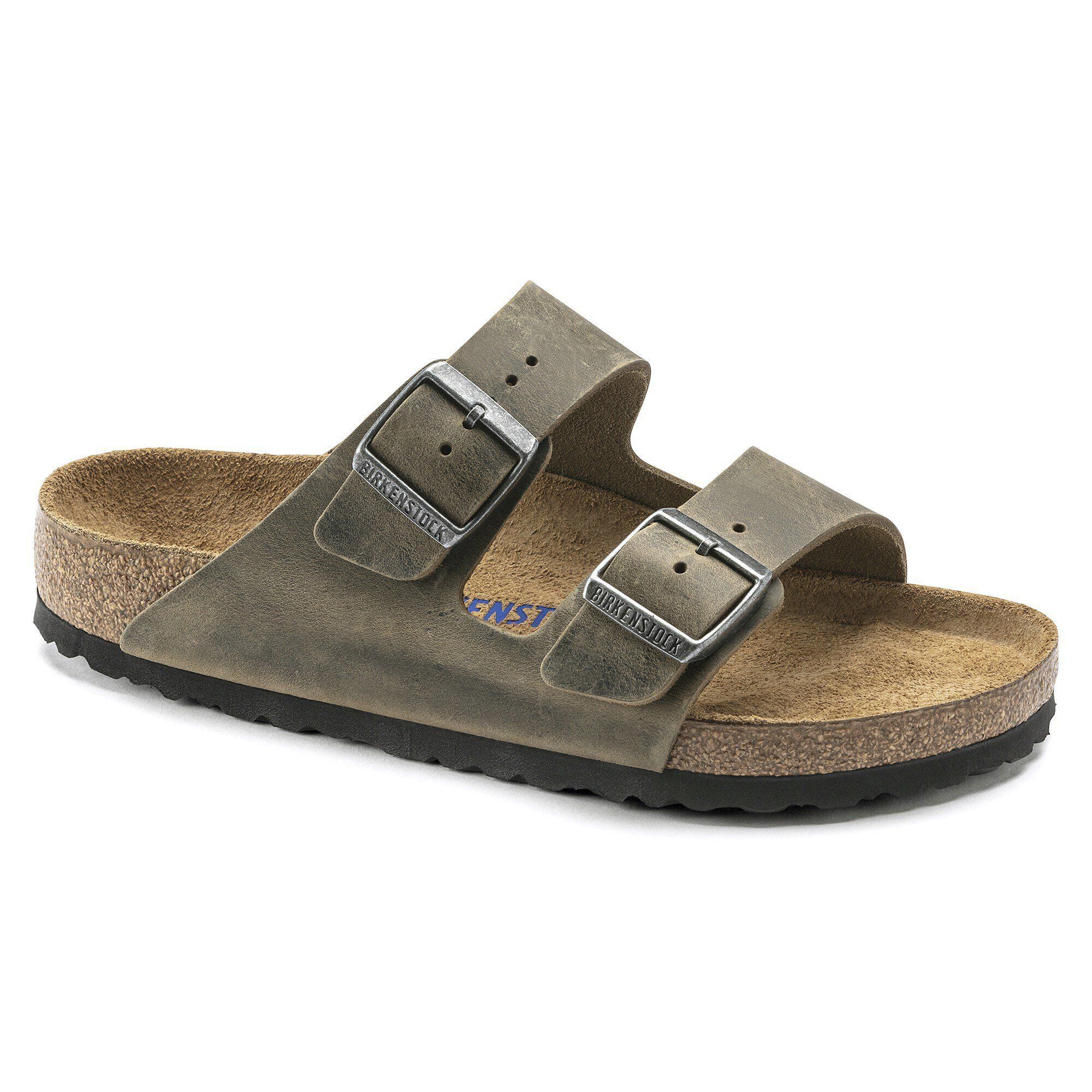 BIRKENSTOCK LEATHER ARIZONA SFB REGULAR (1019313) LEOI FADED KHAKI