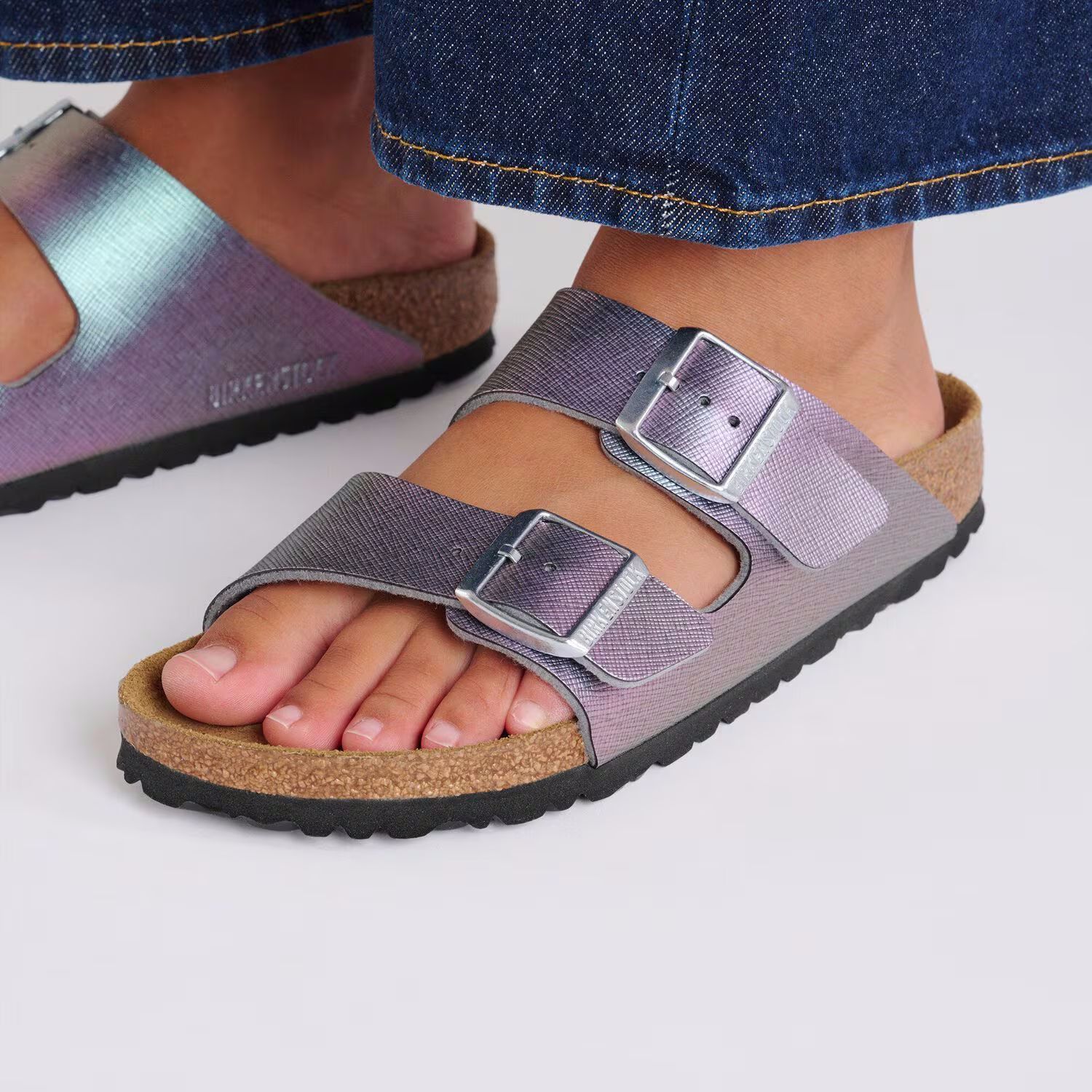 BIRKENSTOCK ARIZONA BF SAFFIANO IRIDESCENT VIOLA (1029510)NARROW