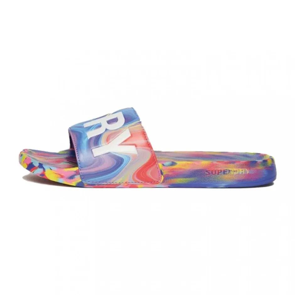 SUPERDRY MARBLE VEGAN POOL SLIDE (WF310218A-2JQ)