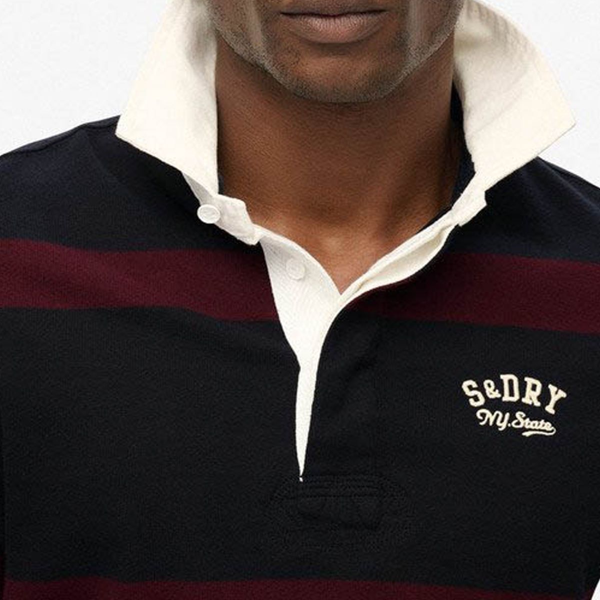 SUPERDRY VINTAGE ATHL STRIPE RUGBY TEE (M6010909A-H7B)