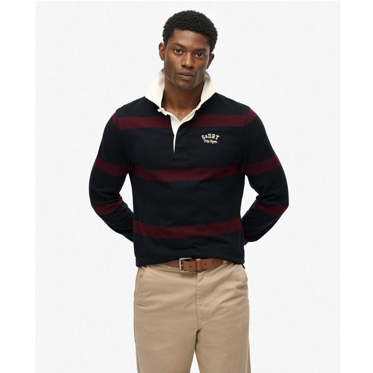 SUPERDRY VINTAGE ATHL STRIPE RUGBY TEE (M6010909A-H7B)