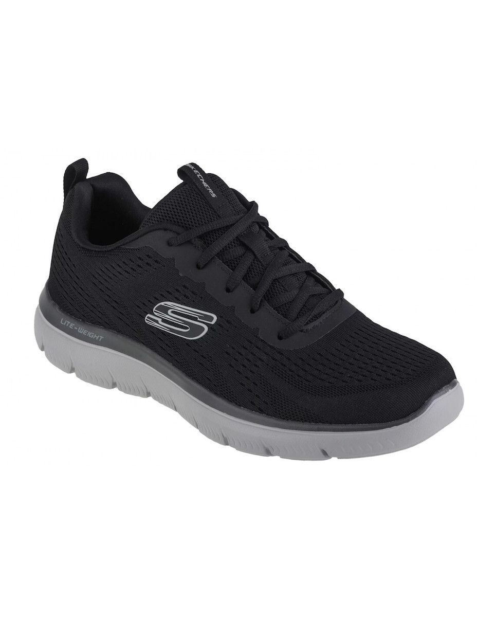 SKECHERS LACE-UP MEMORY FOAM (232395-BKCC)