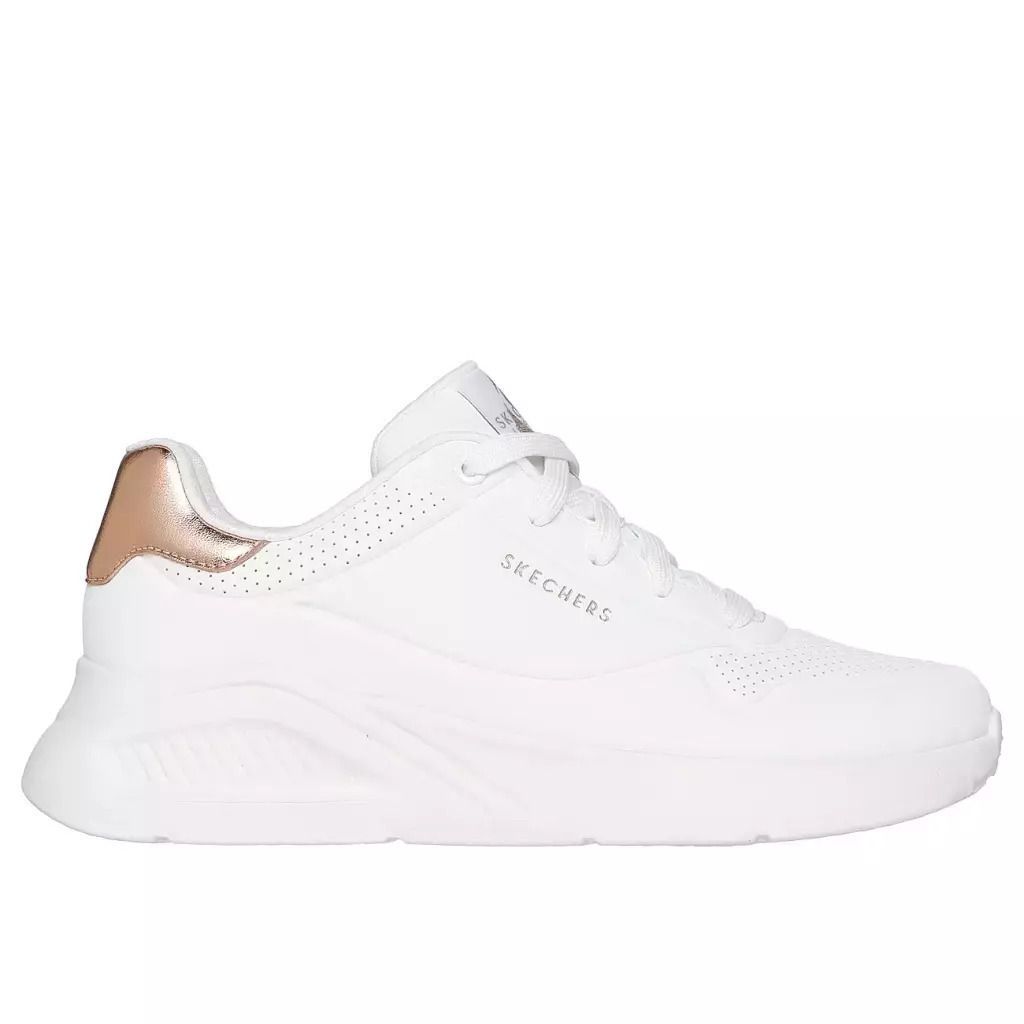 SKECHERS EMBOSSED DURAL LTHR SLIP ON (177291-WHT)