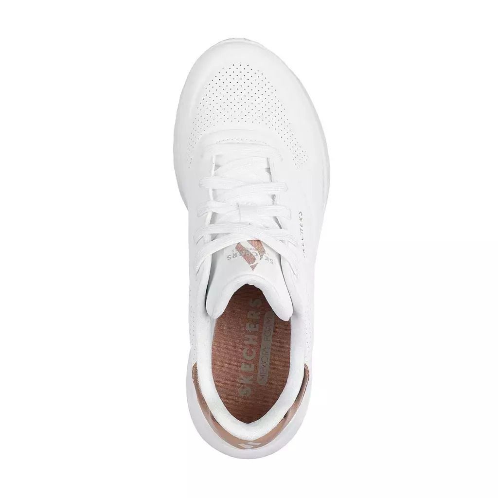 SKECHERS EMBOSSED DURAL LTHR SLIP ON (177291-WHT)