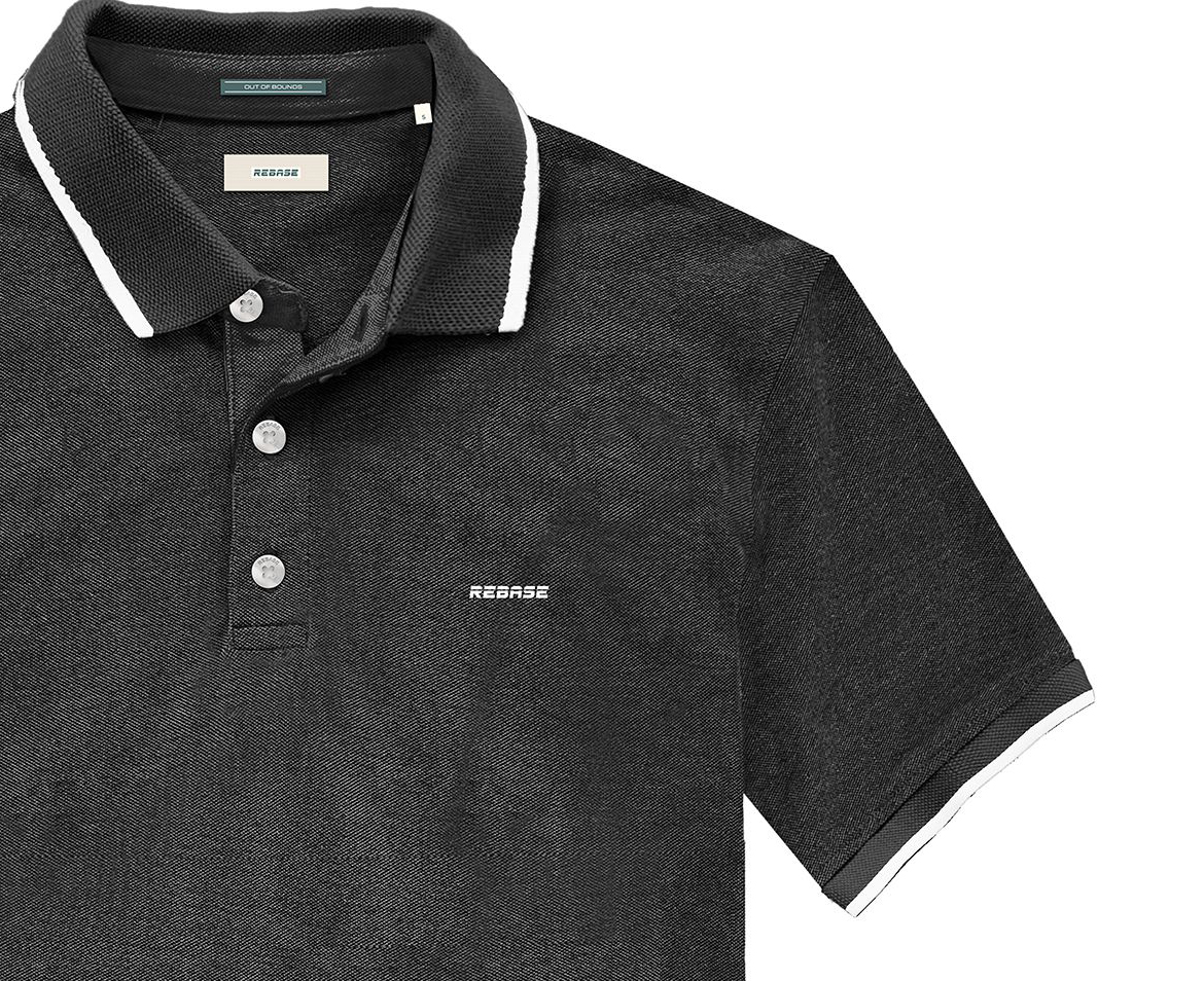 REBASE POLO T-SHIRT  (231-RPS 290 BLACK MELANZE)