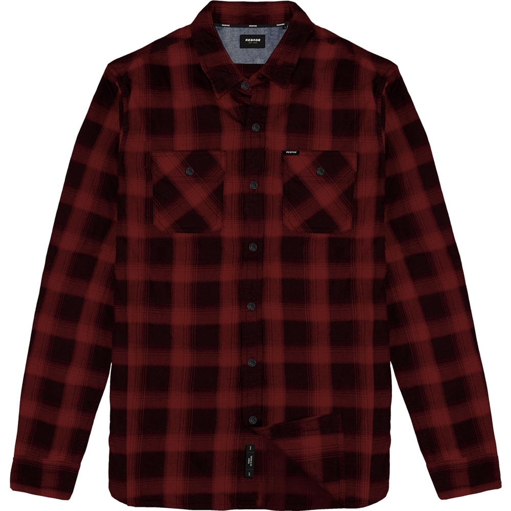 REBASE Shirts Flannel (232.RGS.570 BLACK-RED)