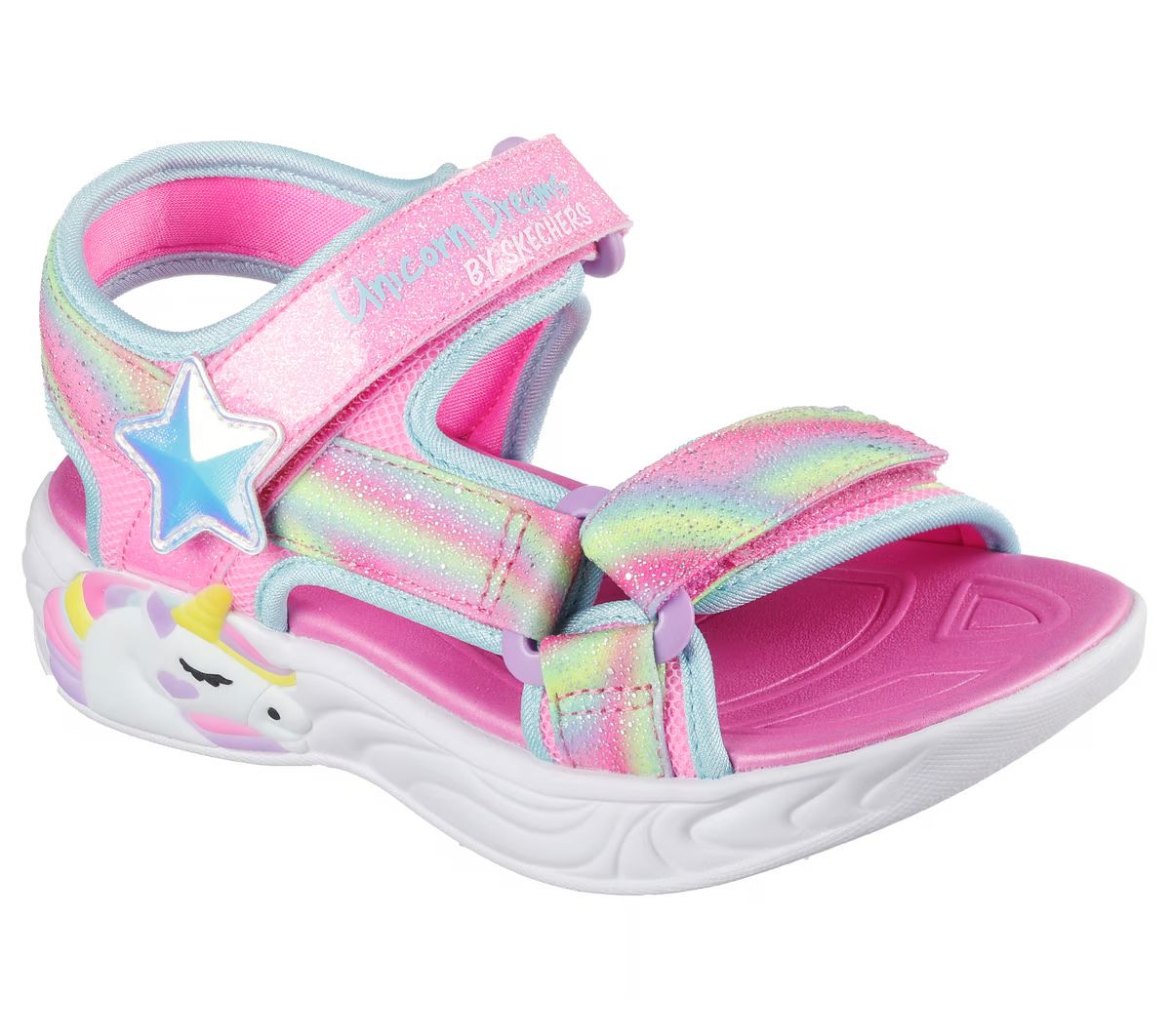 SKECHERS LIGHTED UNICORN SANDAL (303107L-PKMT)