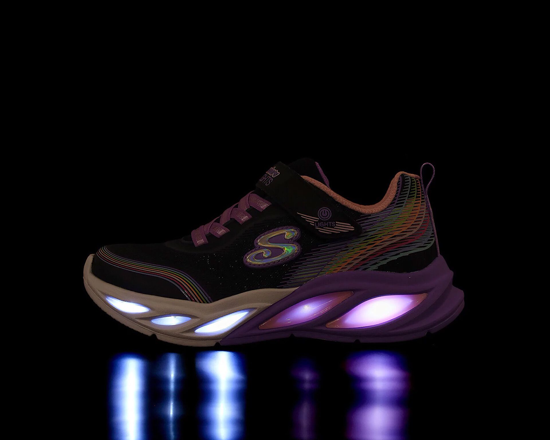 SKECHERS LIGHTED  RAINBOW BEAM (303709L-BKMT)