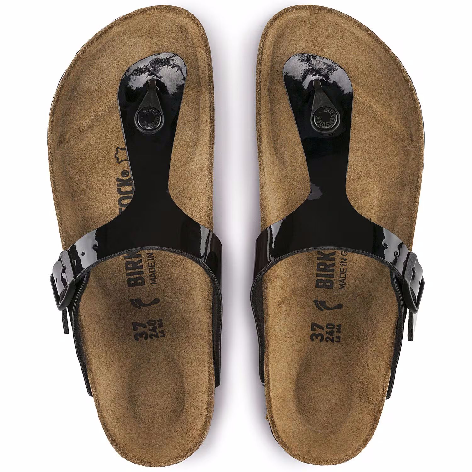 BIRKENSTOCK GIZEH BF BLACK Patent (0043661) REGULAR