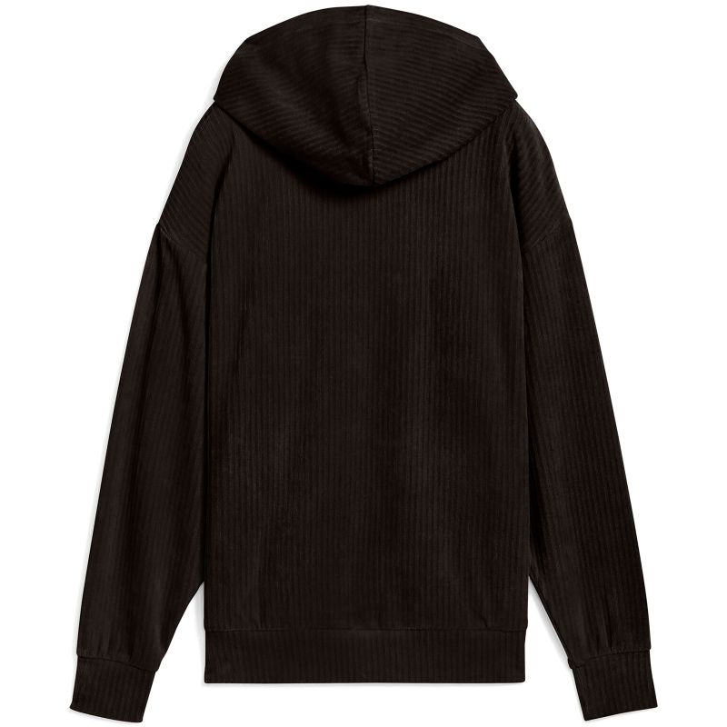 PUMA ESS ELEVATED VELOUR COMFORT RIB HOODIE (688107-01)