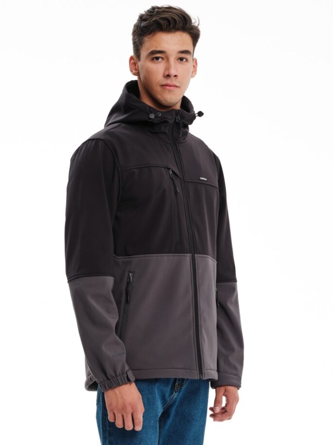 EMERSON SOFTSHELL JACKET (232.EM11.03 D GREY/BLACK)