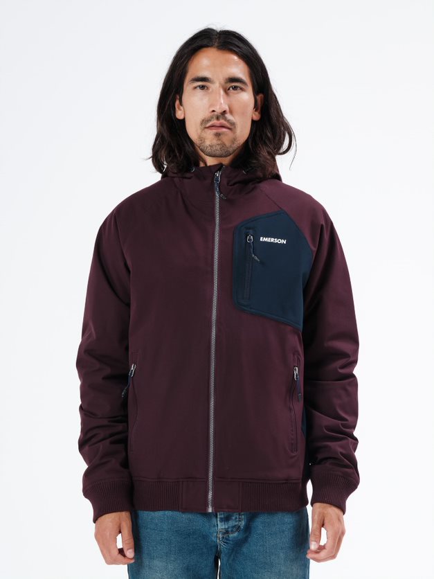 EMERSON RIBBED JACKET (212.EM10.32- K9 BORDOUX/NAVY)