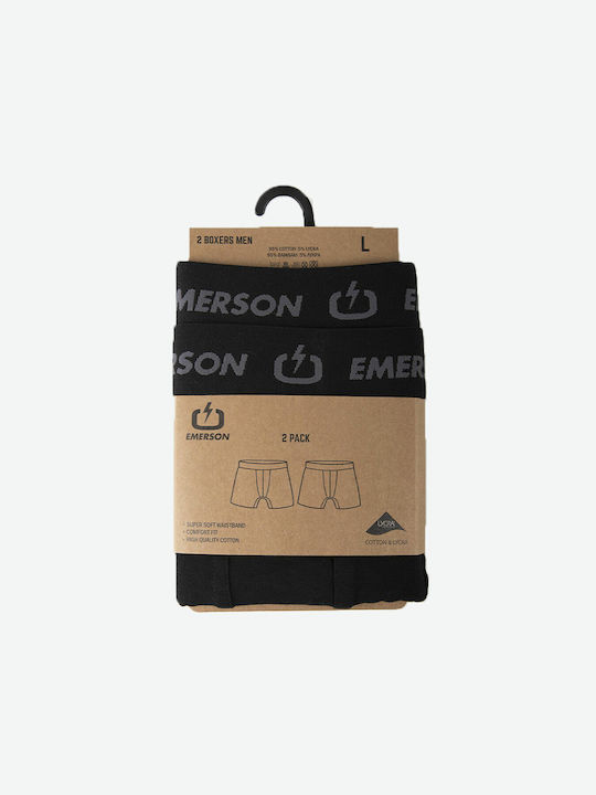 EMERSON MENS BOXER 2PACK (211.EM06.06 BLACK)