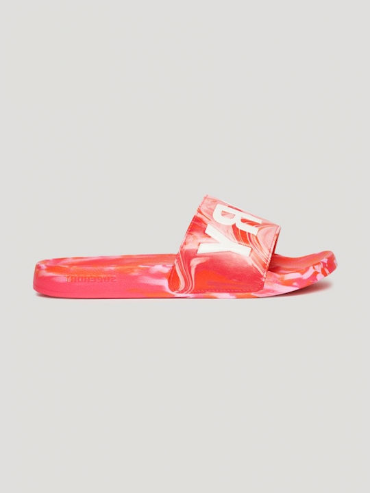 SUPERDRY MARBLE VEGAN POOL SLIDE (WF310218A-2JP)