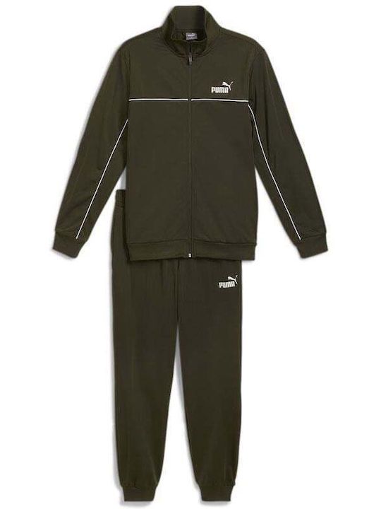 PUMA POLY PIPING TRUCKSUIT (681896-70) DARK OLIVE