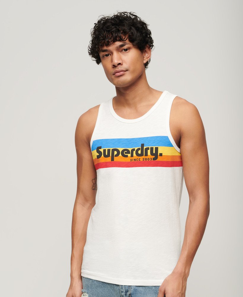 SUPERDRY CALI STRIPPED LOGO VEST T-SHIRT (M6010816A-1ZX)