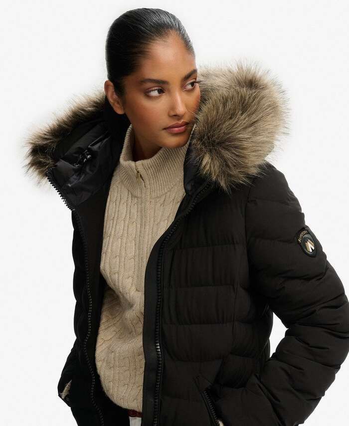 SUPERDRY FUJI FAUX FUR LONGLINE JKT (W5012001A-02A)