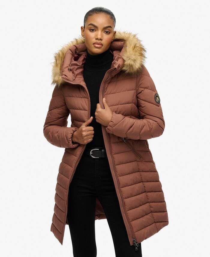 SUPERDRY FUJI FAUX FUR HD MID JKT (W5011999A-2TP)