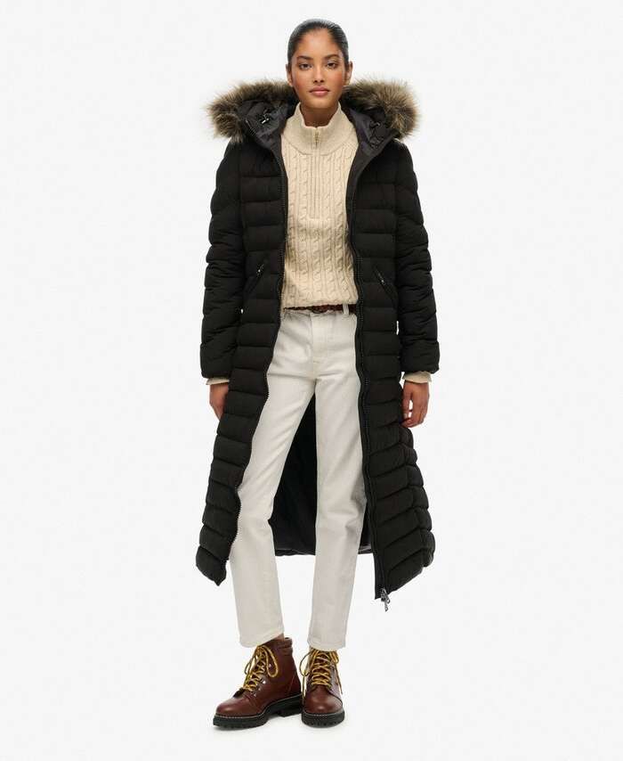 SUPERDRY FUJI FAUX FUR LONGLINE JKT (W5012001A-02A)