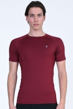 MAGNETIC NORTH COMPRESION SS T-SHIRT (50027-BORDEAUX)