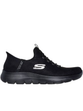 SKECHERS VEGAN DURALEATHER BUNGEE SLIP-INS (150254-BBK)