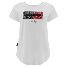 FREDDY Comfort-fit bi-front t-shirt with floral / lettering prints (S3WBFT4-W) White