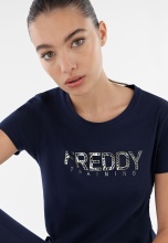 FREDDY Jersey t-shirt with a light gold foliage print  (S3WTRT1-N) 