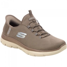 SKECHERS VEGAN DURALEATHER BUNGEE SLIP-INS (150254-BRN)